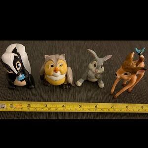 Vintage Disney Bambi plastic figurines, Bambi Flower Thumper Owl